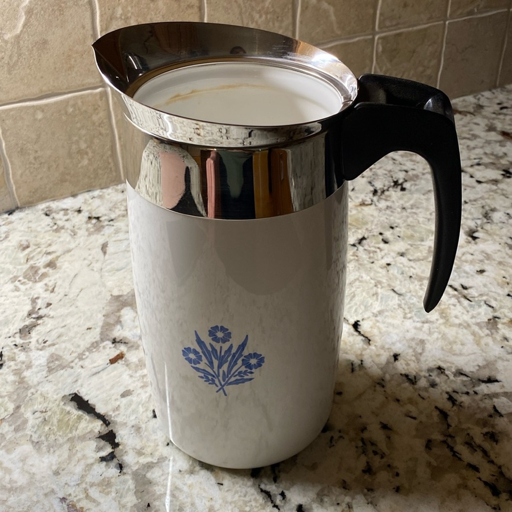 Corning Ware Blue Cornflower 10-Cup Coffee Pot Percolator POT ONLY (P-80)